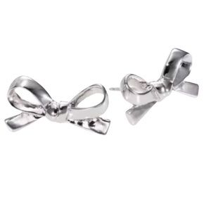 Kate Spade Love Notes Silver Bow Earrings